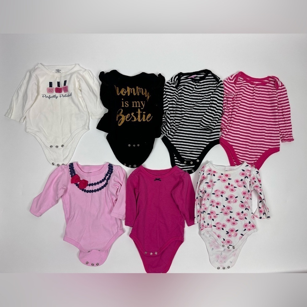 Infant Toddler Girls Onesies Lot of 7